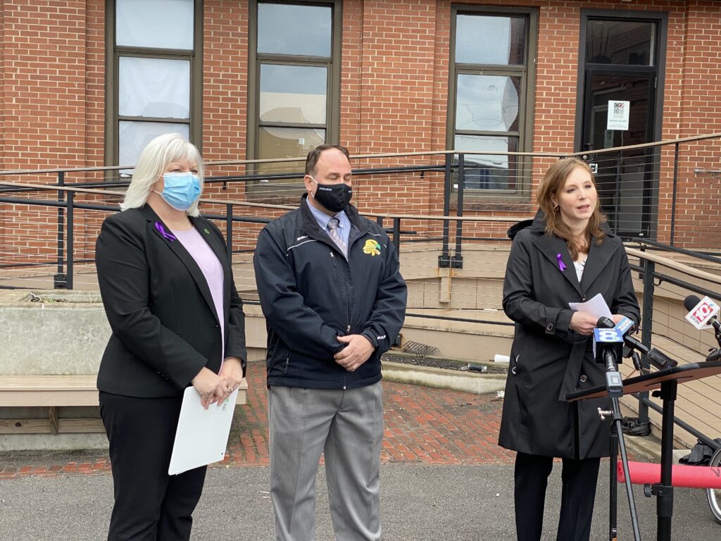 Rachel with Legislator Jackie Smith and the husband of Carrie Ray