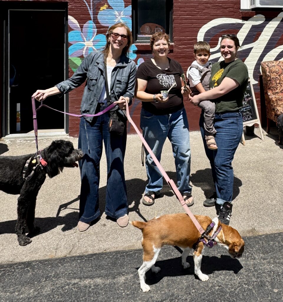 About Rachel Rachel Barnhart with other neighborhood residents walking dogs